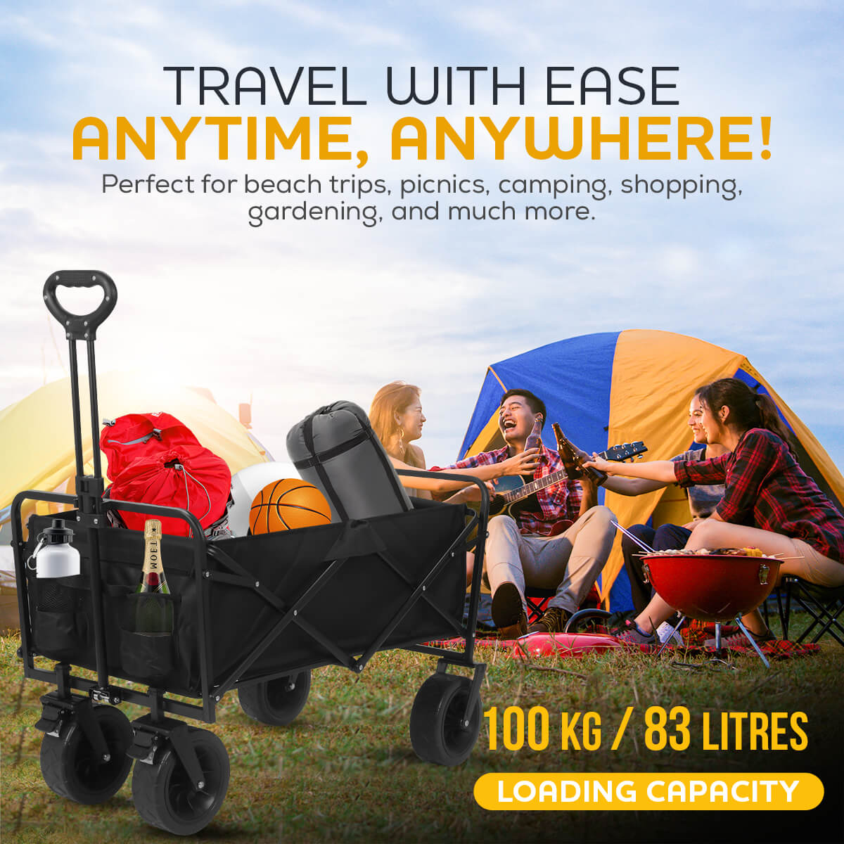 Folding Beach Wagon Trolley